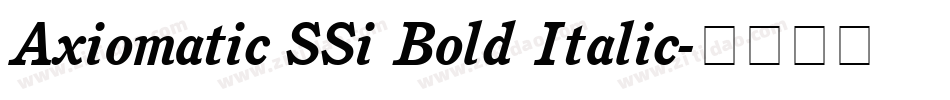 Axiomatic SSi Bold Italic字体转换